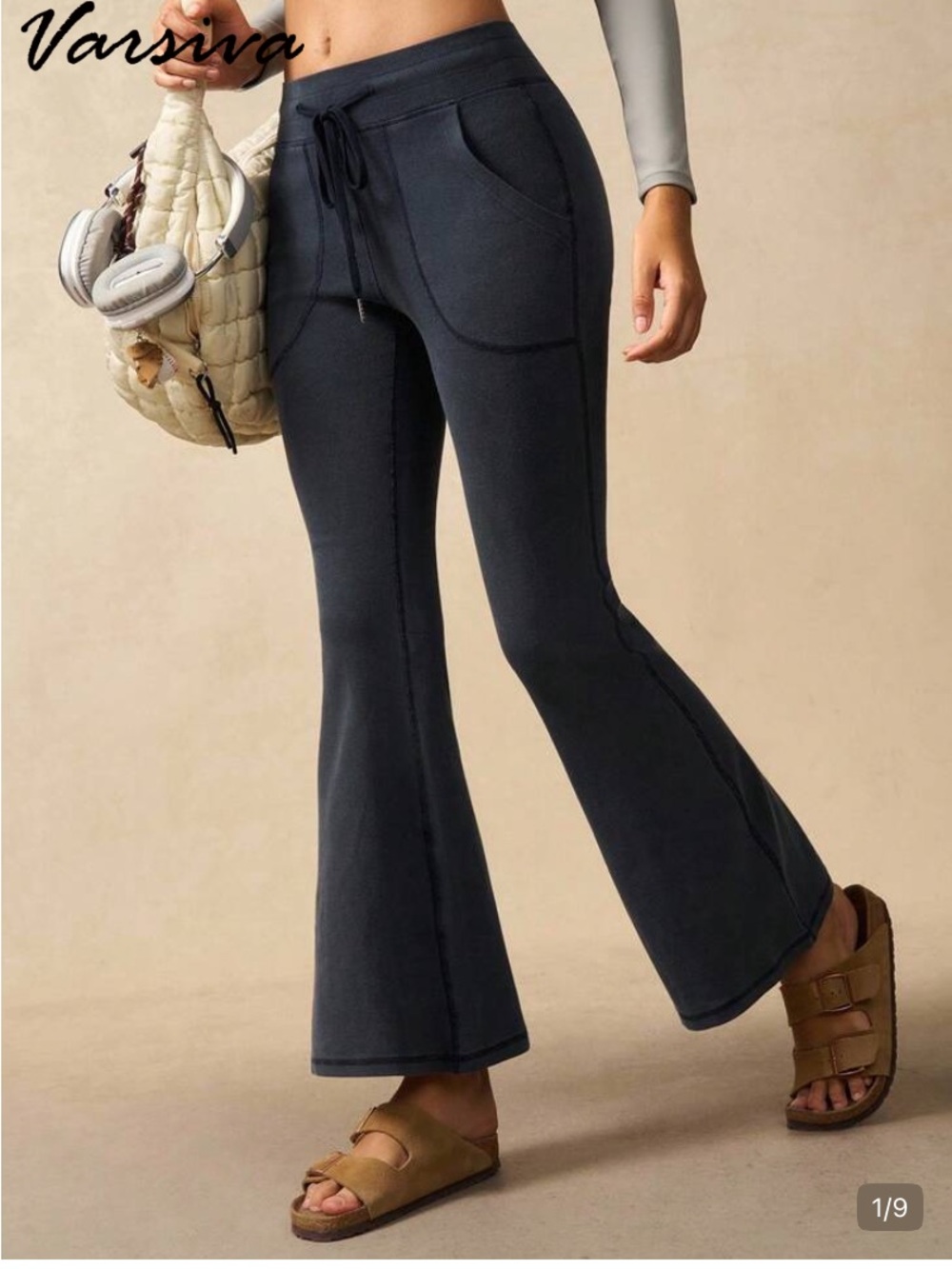 aerie Dark Charcoal Boot-Cut Flare Pants